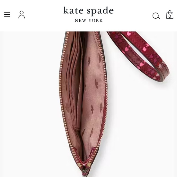 KATE SPADE Shore Street Heart Stripe Tini Clutch with Wrist Strap - Picture 4 of 9